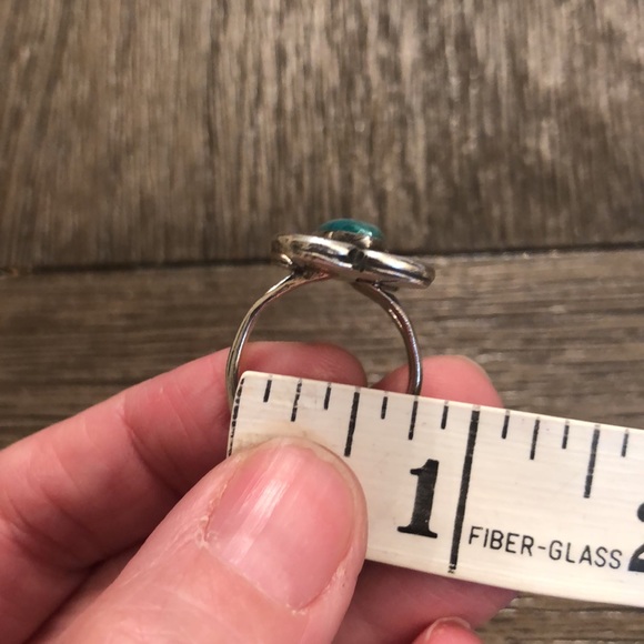 Vintage Marquise Shaped Turquoise Sterling Silver Ring Approx Size 9 - Picture 16 of 17